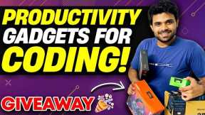 Unboxing productivity gadgets for CODING 🔥 | Giveaway announcement 🥳
