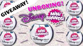 GIVEAWAY! UNBOXING Mini Brands DISNEY STORE Edition!! Zuru 5 Surprise Toy Blind Bag Opening!!