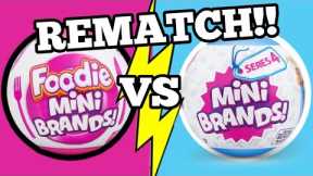MINI BRANDS SERIES 4 vs FOODIE MINI BRANDS REMATCH UNBOXING!!