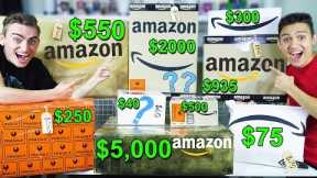 CHEAP VS EXPENSIVE AMAZON MYSTERY BOXES! (UNBOXING IPHONE'S AND IPADS?) HUGE BOX OPENING! - GIVEAWAY