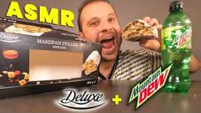 ASMR Unboxing Mukbang Marzipan Stollen Christmas Dessert Cake with Mountain Dew