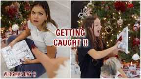 OPENING PRESENTS BEHIND MY MOMS BACK ? ? TWO GIFTS !! | VLOGMAS DAY 2