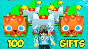 I Unboxing 100 Christmas Presents In Roblox Pet Simulator X