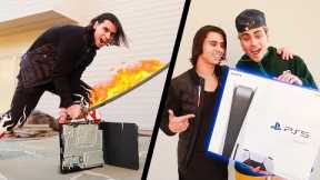 DESTROYING My Brother's PS4 & Surprising him with NEW PLAYSTATION 5! (PS5 Unboxing)