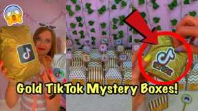 [ASMR] OPENING 12 GOLD TIKTOK MYSTERY BOXES!!😱✨*ULTRA RARE FINDS!*🤯 Full TikTok Compilation♡
