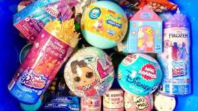 ASMR unboxing 30 SURPRISES Satisfying no talking | FROZEN Color Reveal dolls LOL SPONGEBOB TOYS