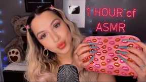 ASMR ✨1 hour✨of tapping with XL nails ~ unboxing beauty items 📦💄 soft whispers 💤