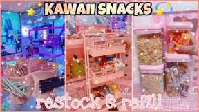 AESTHETIC & CUTE SNACKS Restock & Refill ✨🖤 Kawaii Snacks ASMR + Unboxing Tiktok Compilation finds.