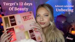 Asmr Unboxing Target’s 12 Days of Beauty Advent Calendar 🎄 (tapping & scratching) ft. Dossier