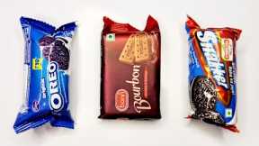 Unboxing Challenge of Cadbury Oreo vs Priyagold Snakker vs Bonn Bourbon