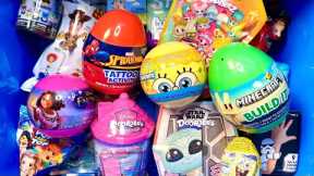 Asmr unboxing eggs! Minecraft, Bluey, Doorables, SpongeBob, Encanto, Star Wars