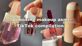 unboxing makeup and skincare products asmr ~ ASMR Tapping ~ No talking ~TikTok compilation ✨