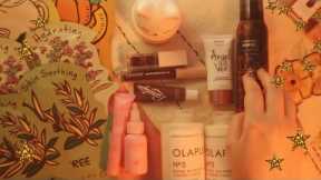 ASMR Skincare + Makeup Haul, Unboxing + Swatching (whispering, tapping, crinkling, packaging sounds)