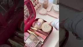 pack my makeup with me 💗🌸✨ #makeup #packing #makeupcollection #beauty #asmr